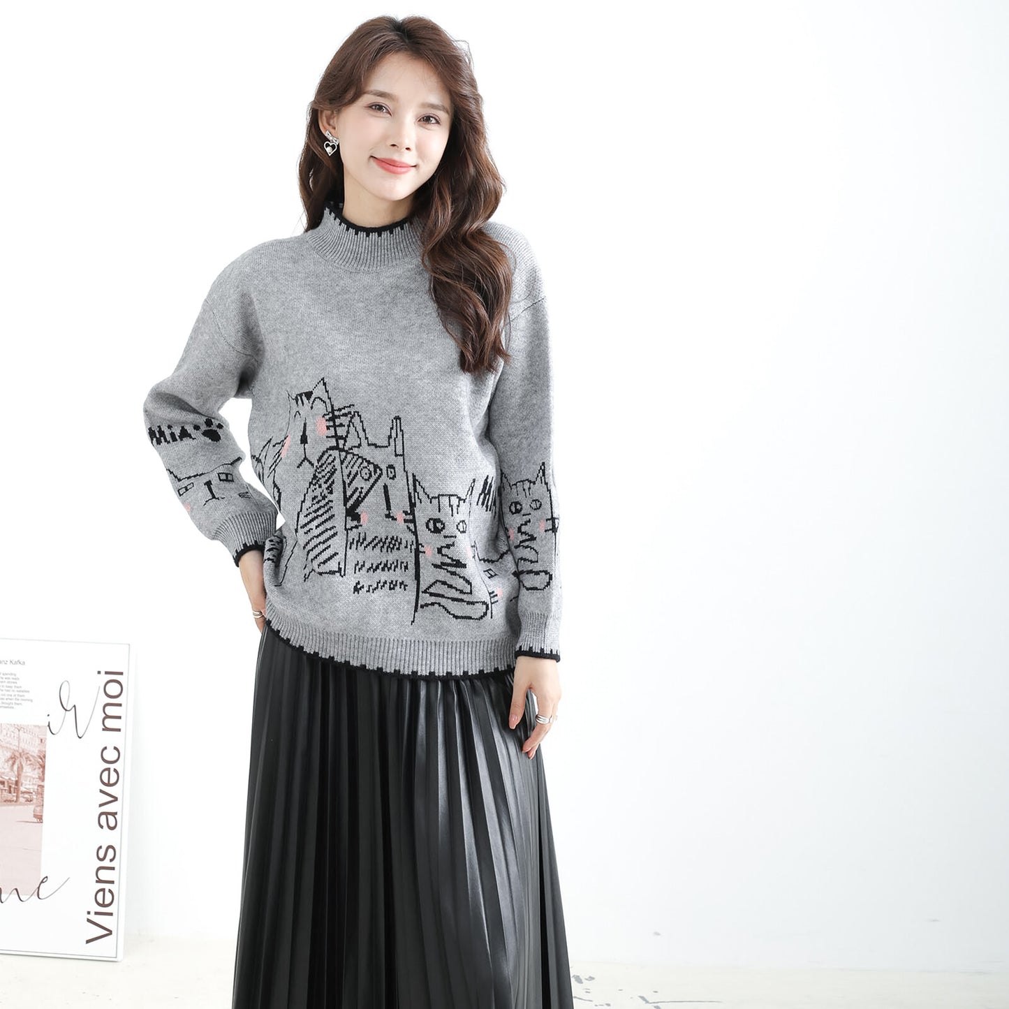 Knitwear with cute cats 可愛貓貓圖案的針織衫