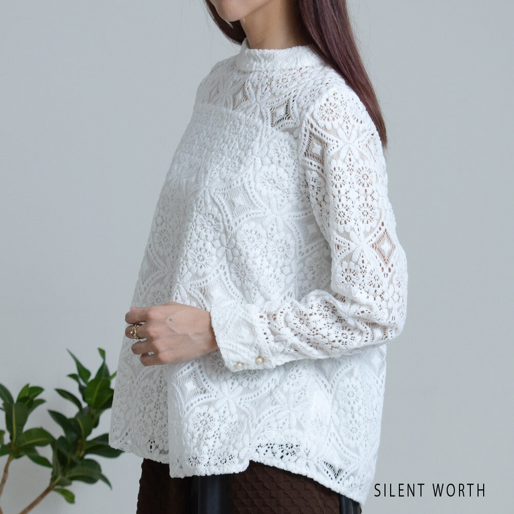 Lace Button-Up Pullover Shirt/Blouse 繫扣襯衫/襯衫套頭蕾絲 (CALA # 1107901)