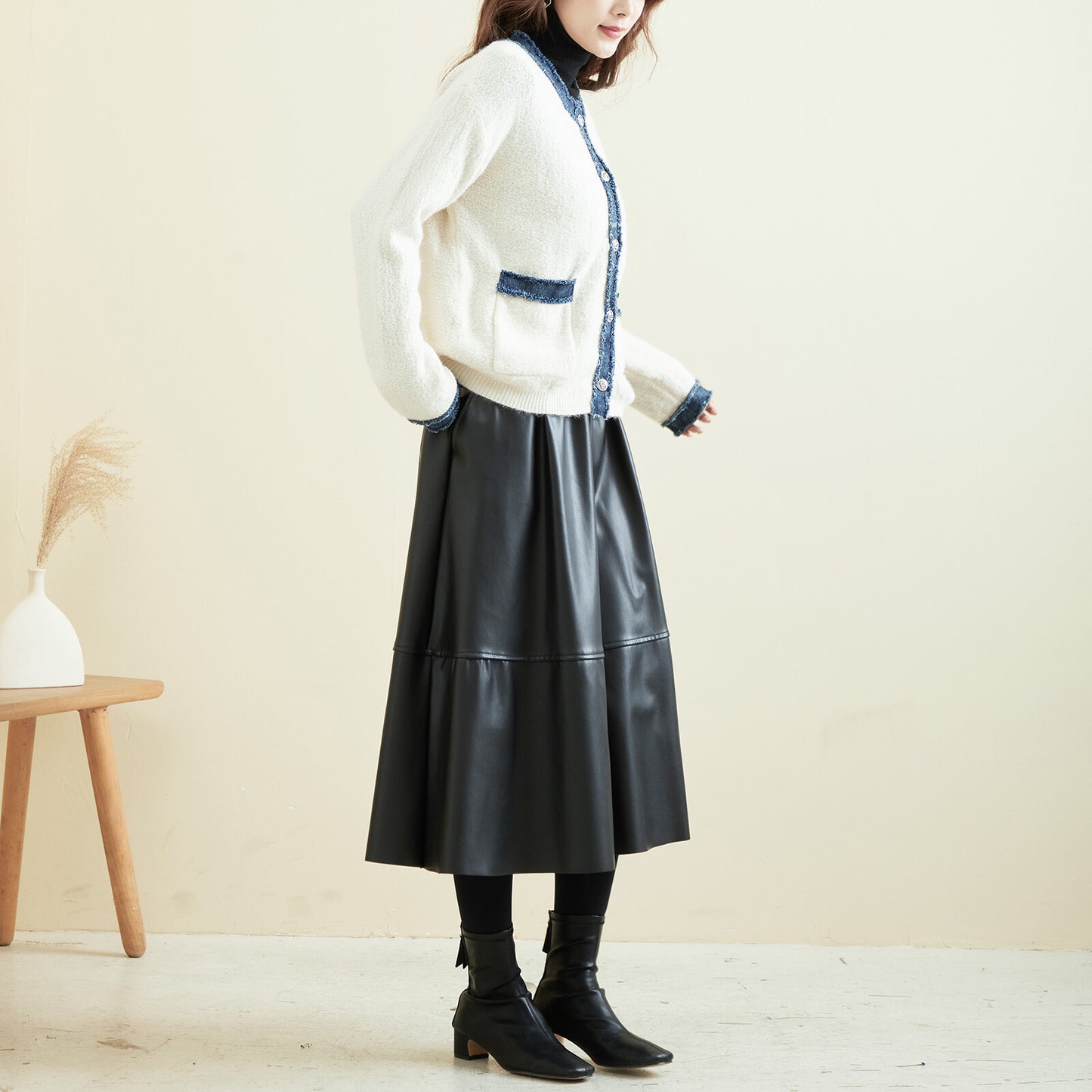 Cardigan (with Denim) 開襟衫(配牛仔布)