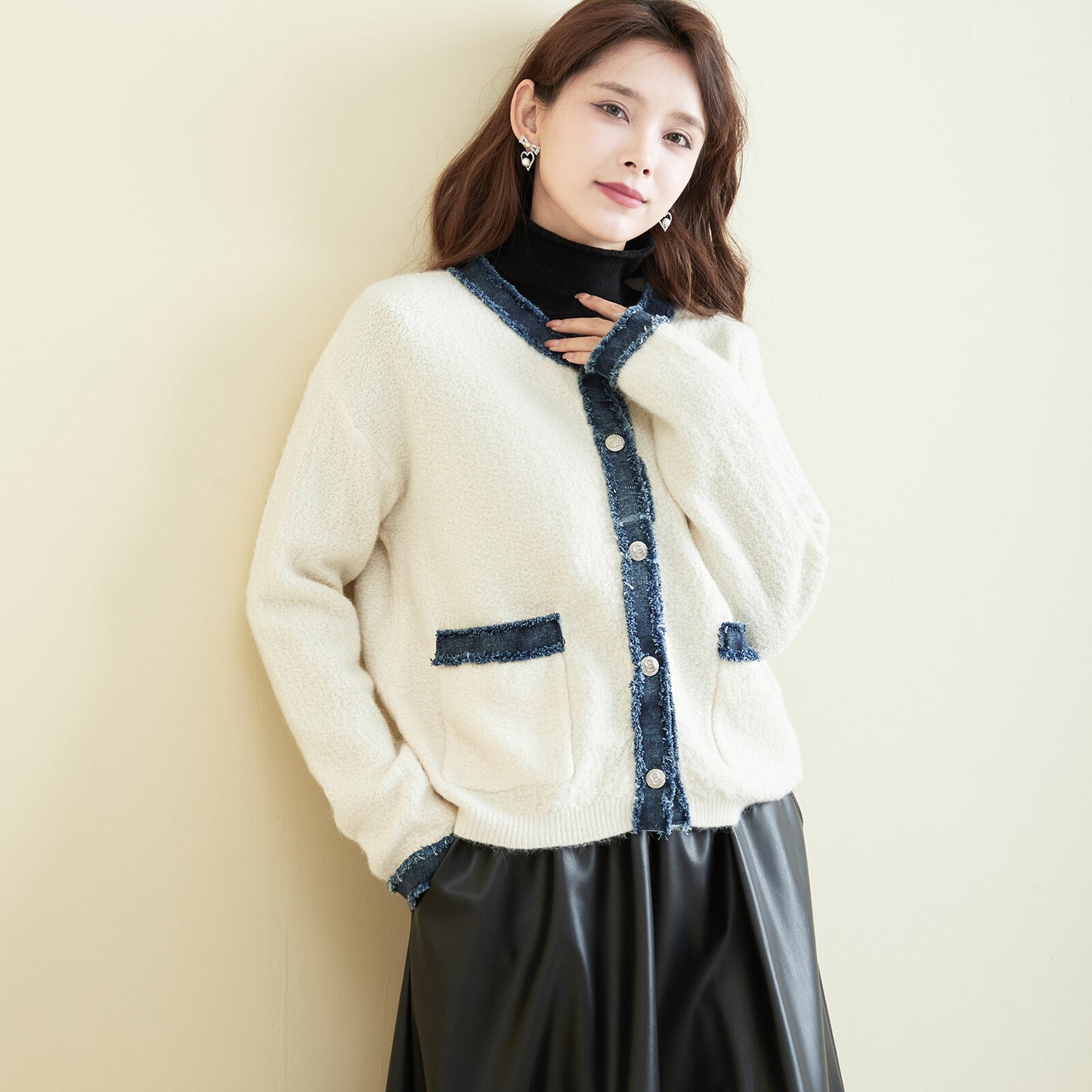 Cardigan (with Denim) 開襟衫(配牛仔布)