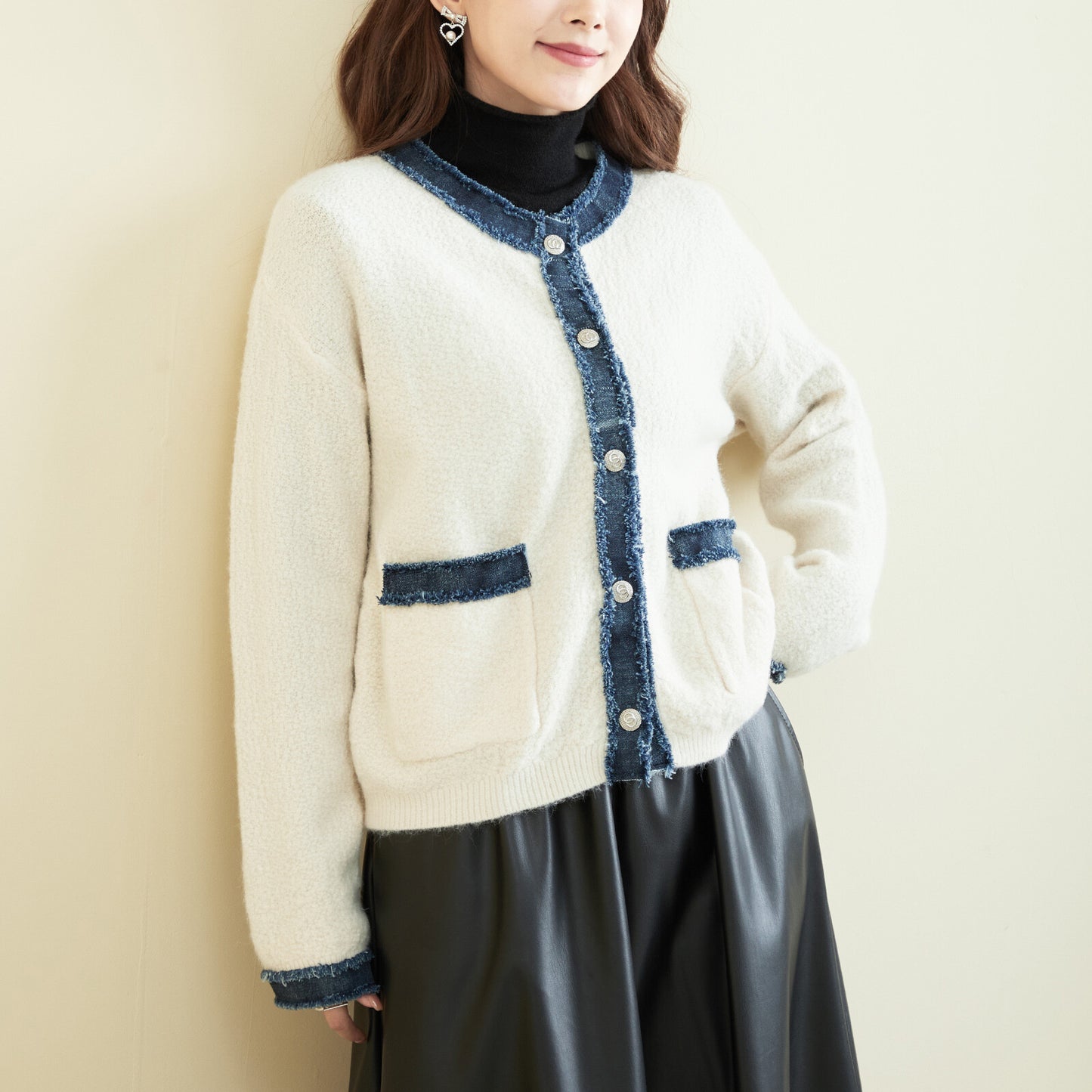 Cardigan (with Denim) 開襟衫(配牛仔布)