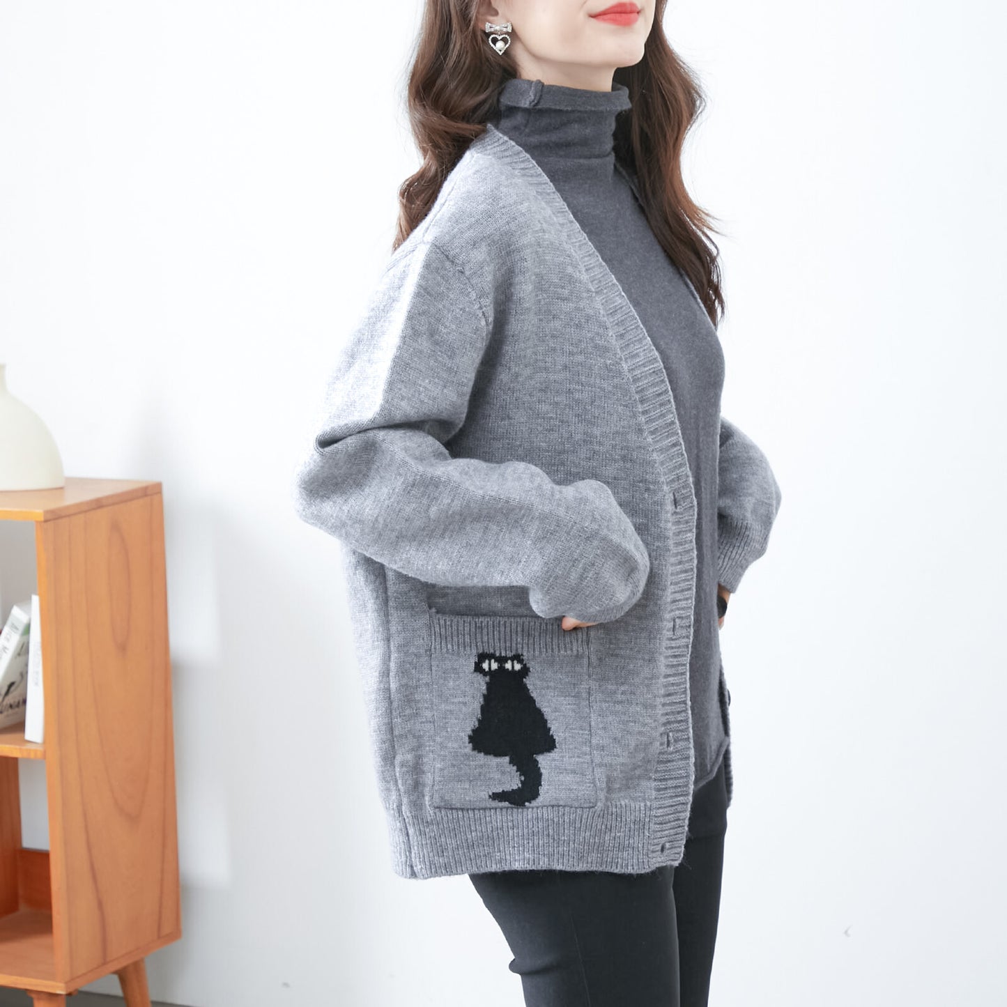 Cardigan with cute cats 可愛貓咪開襟衫