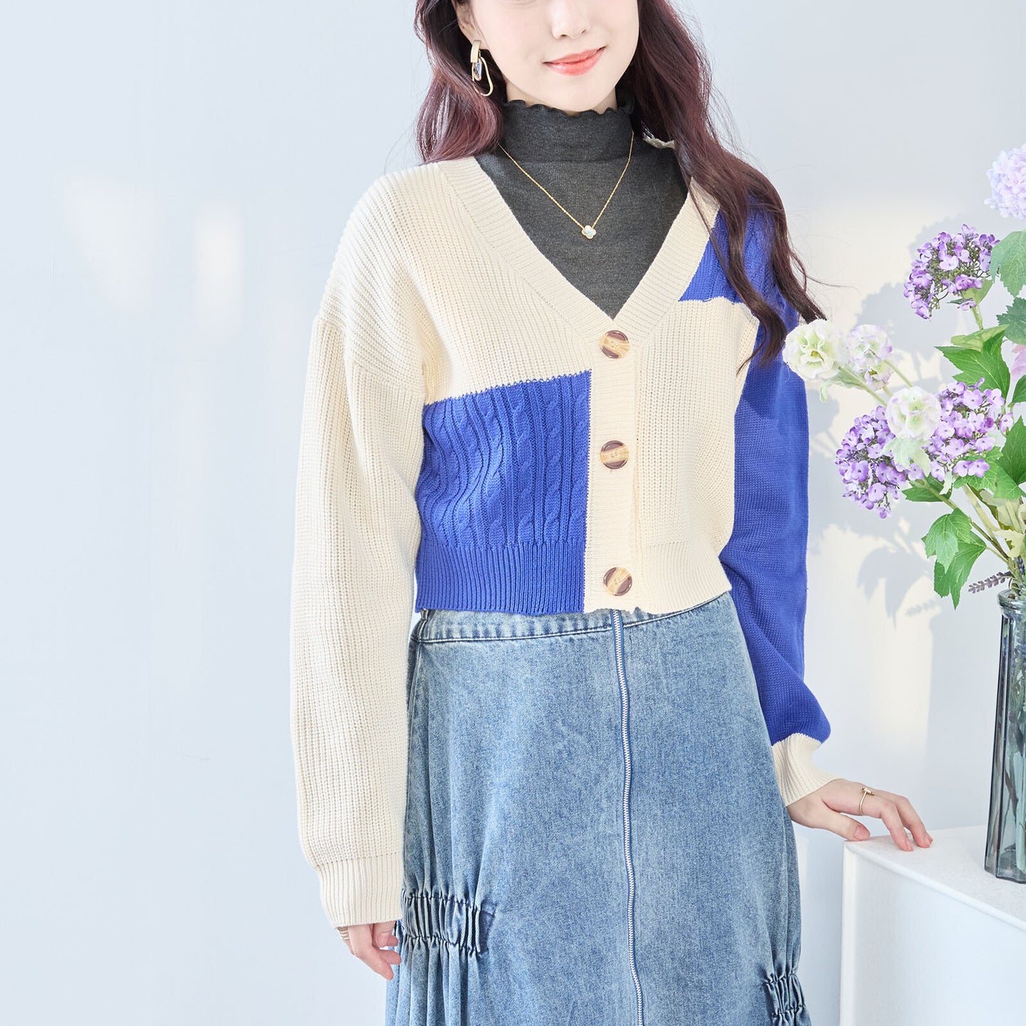 Colour Block Cardigan 開襟衫