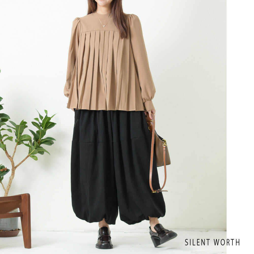 Pleated Button-Up Pullover Shirt/Blouse 連結襯衫/襯衫褶皺套頭衫 (CALA # 1108415)