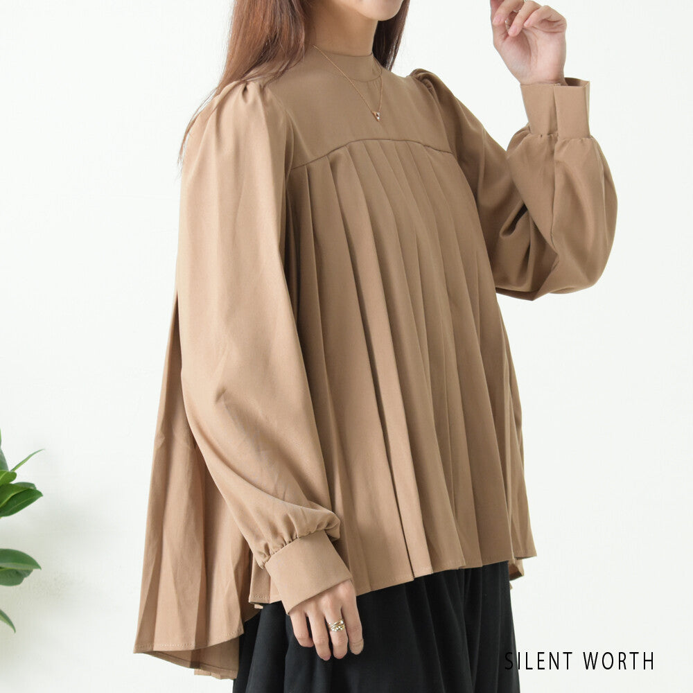 Pleated Button-Up Pullover Shirt/Blouse 連結襯衫/襯衫褶皺套頭衫 (CALA # 1108415)