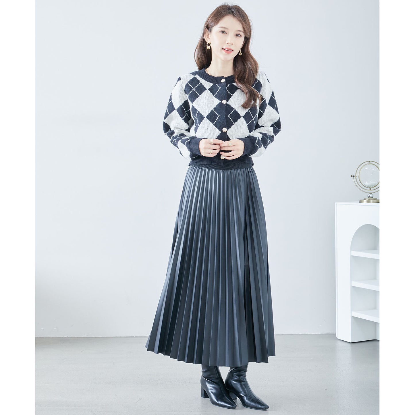 Cardigan Argyle Pattern 開襟衫-菱形圖案