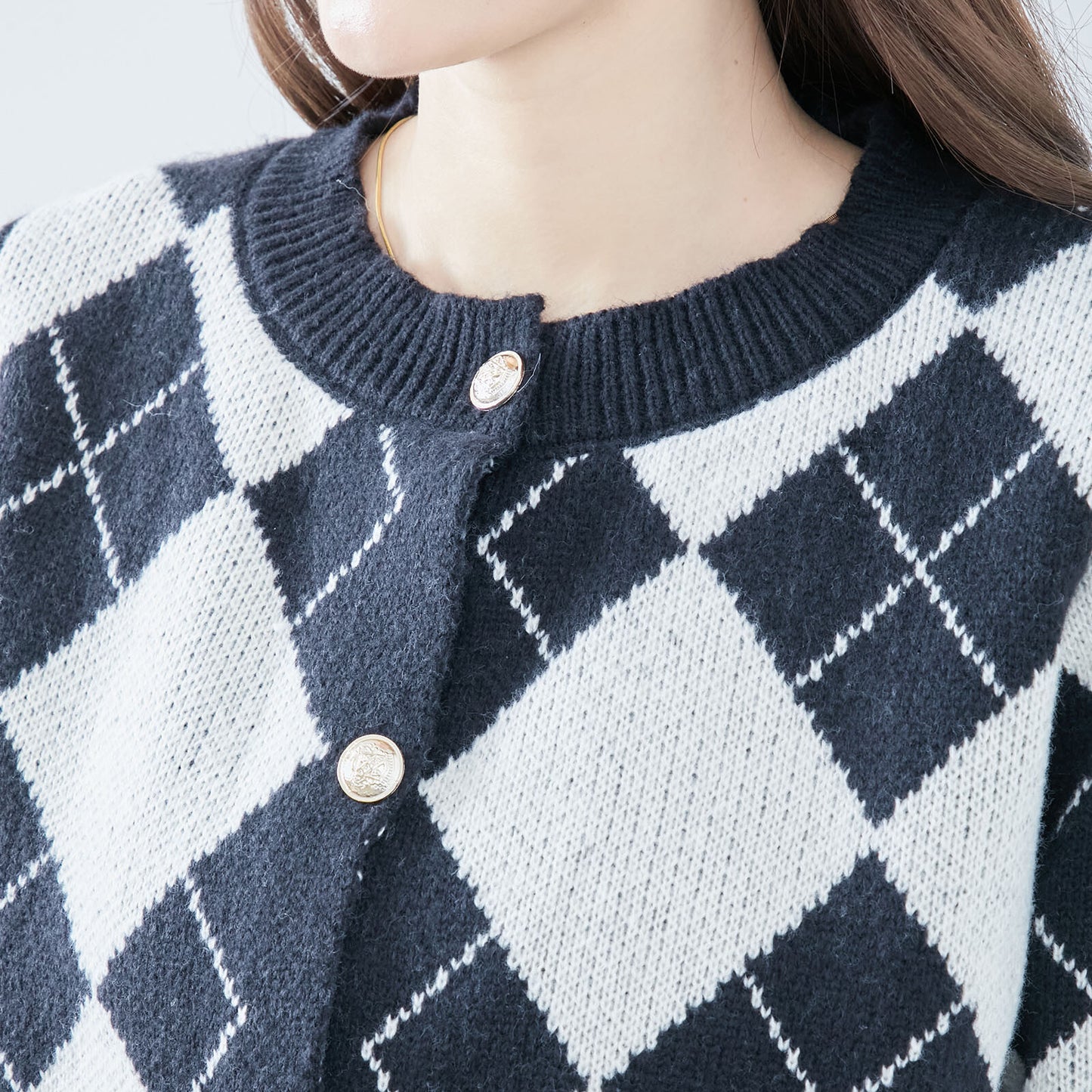 Cardigan Argyle Pattern 開襟衫-菱形圖案