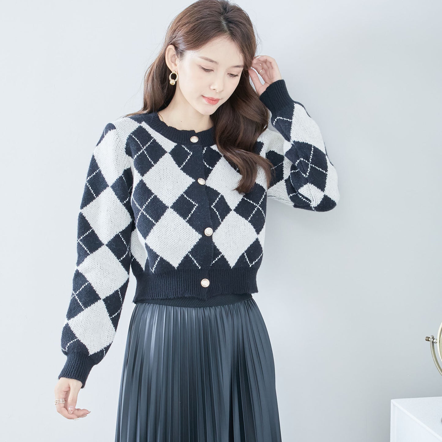Cardigan Argyle Pattern 開襟衫-菱形圖案