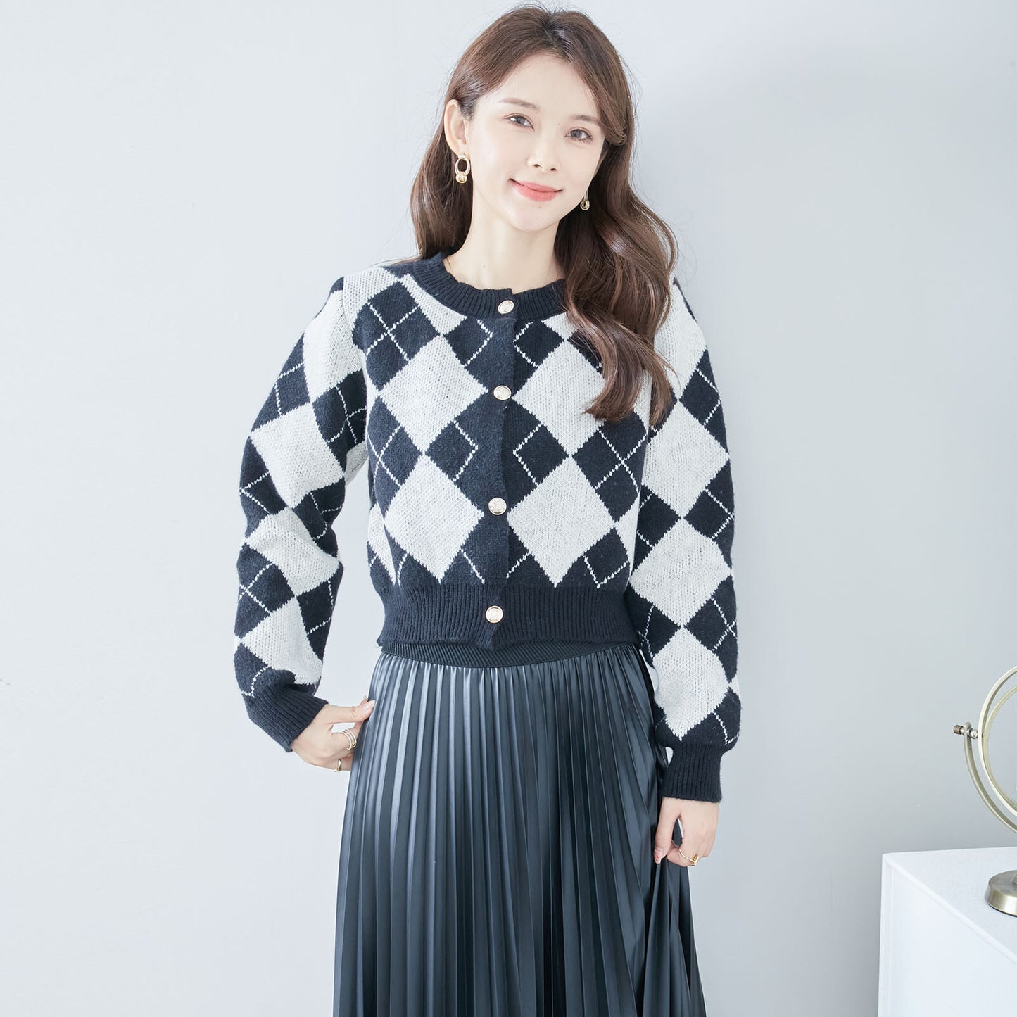 Cardigan Argyle Pattern 開襟衫-菱形圖案