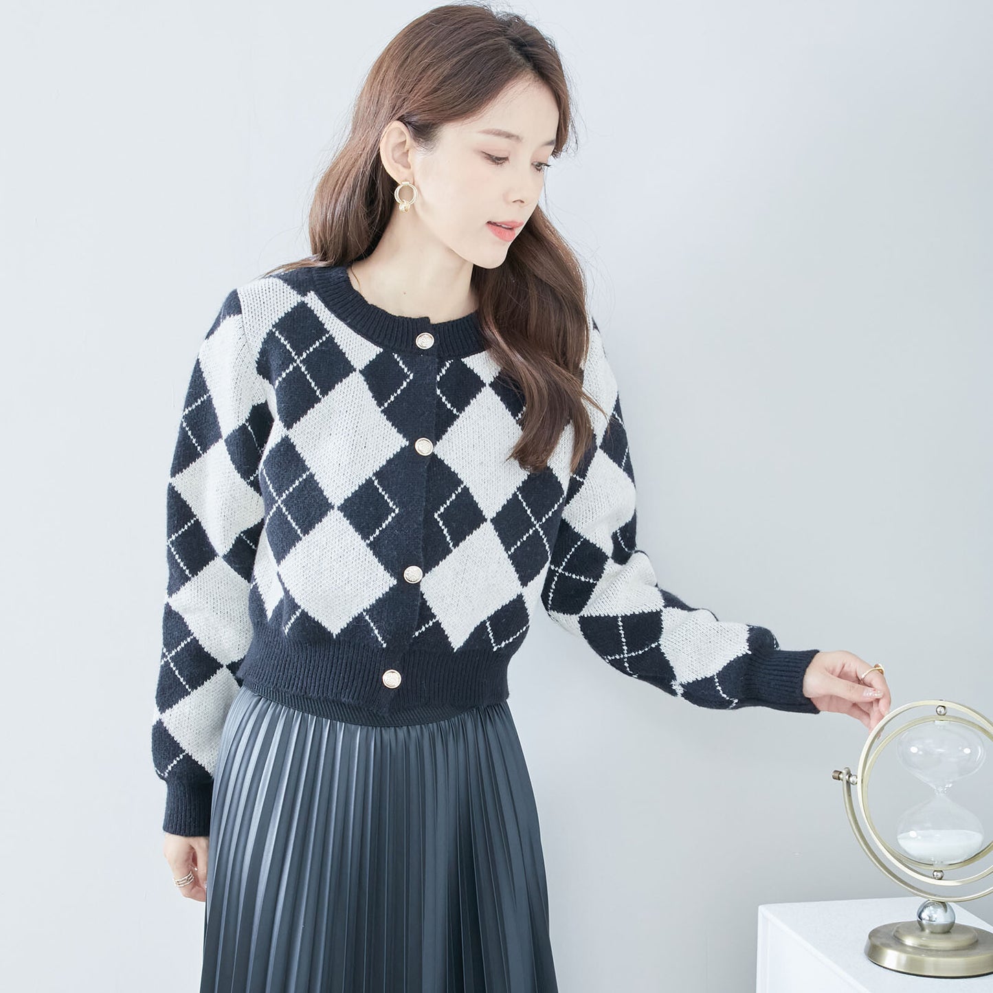Cardigan Argyle Pattern 開襟衫-菱形圖案