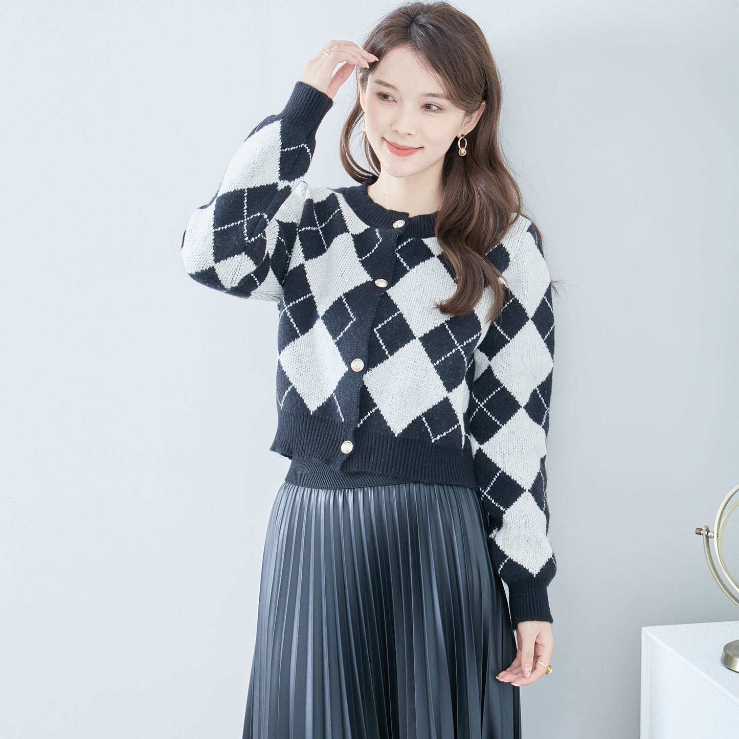 Cardigan Argyle Pattern 開襟衫-菱形圖案