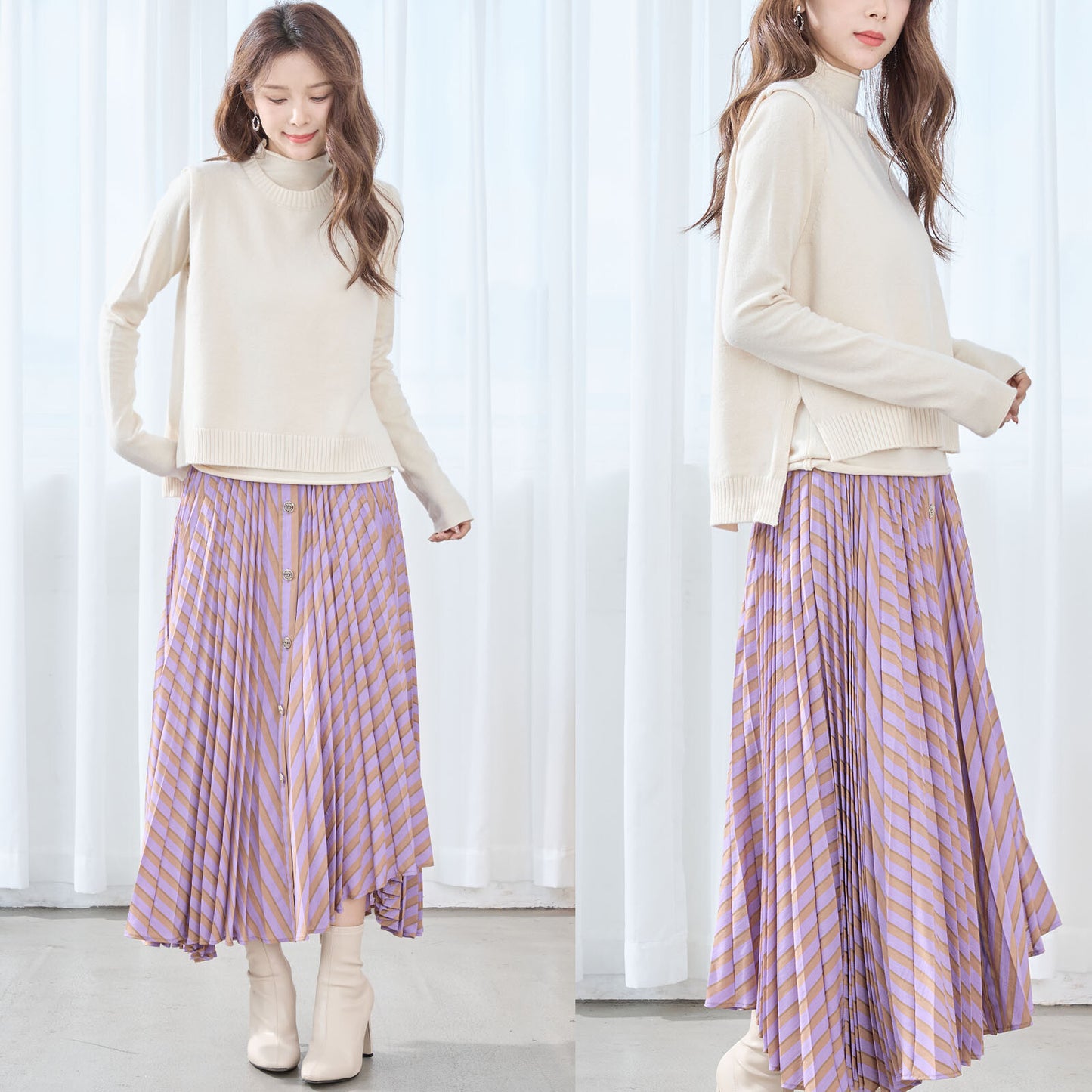 High Neck Sweater and Vest (2-Set) 高領毛衣和背心(2 件套)