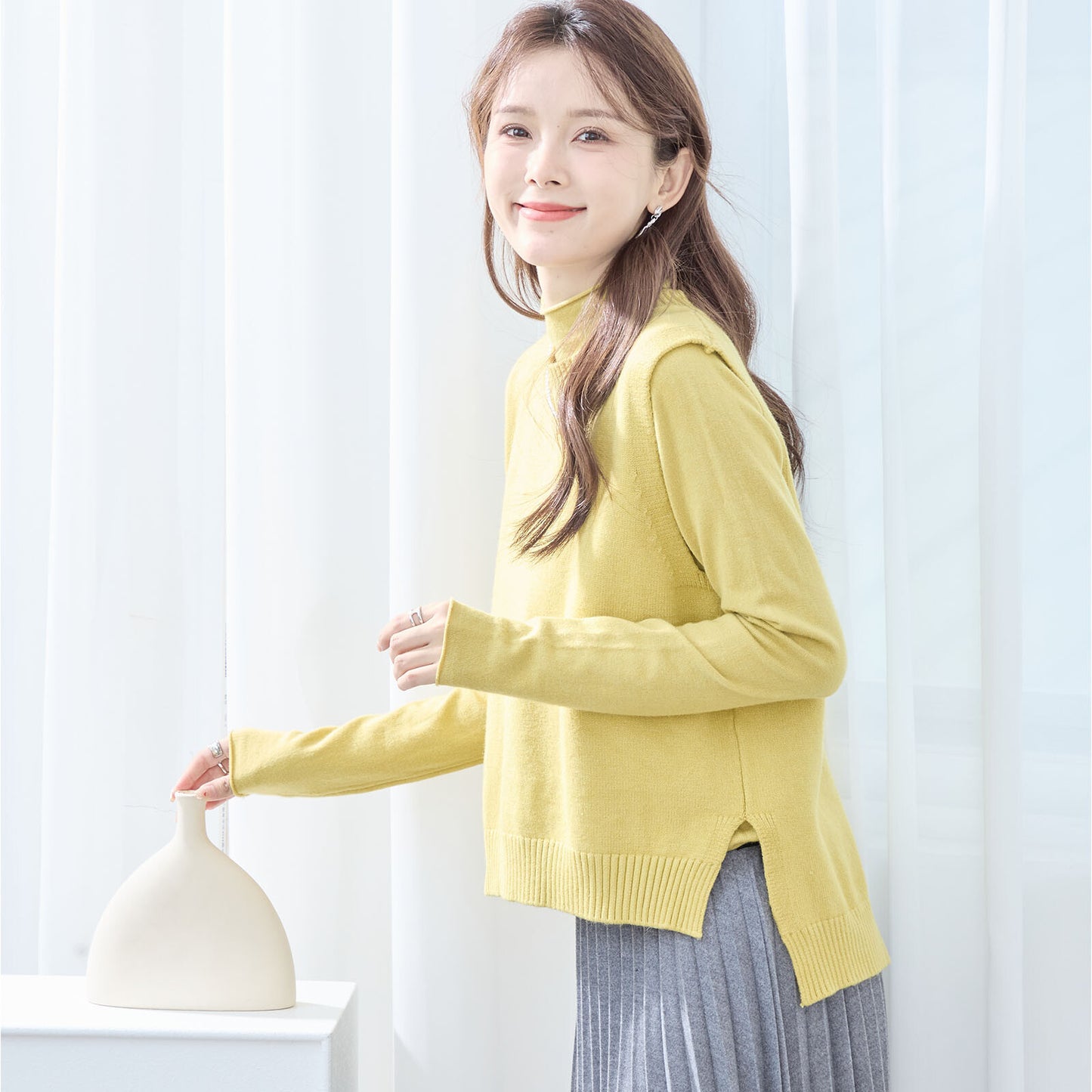 High Neck Sweater and Vest (2-Set) 高領毛衣和背心(2 件套)