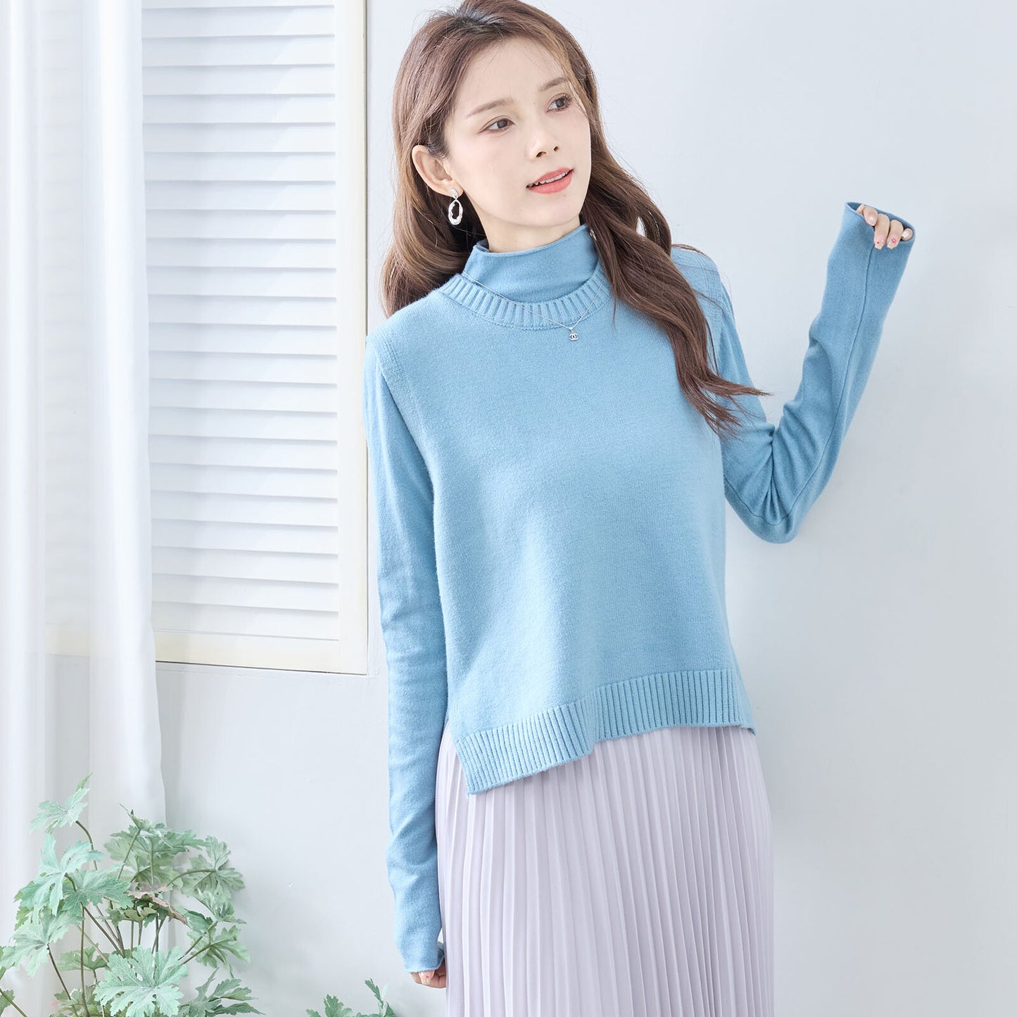 High Neck Sweater and Vest (2-Set) 高領毛衣和背心(2 件套)