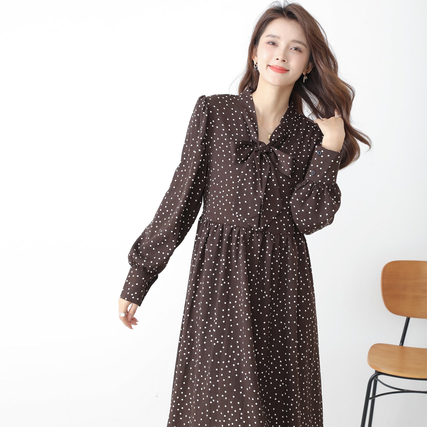 Long Length Dress 連衣裙 圓點圖案