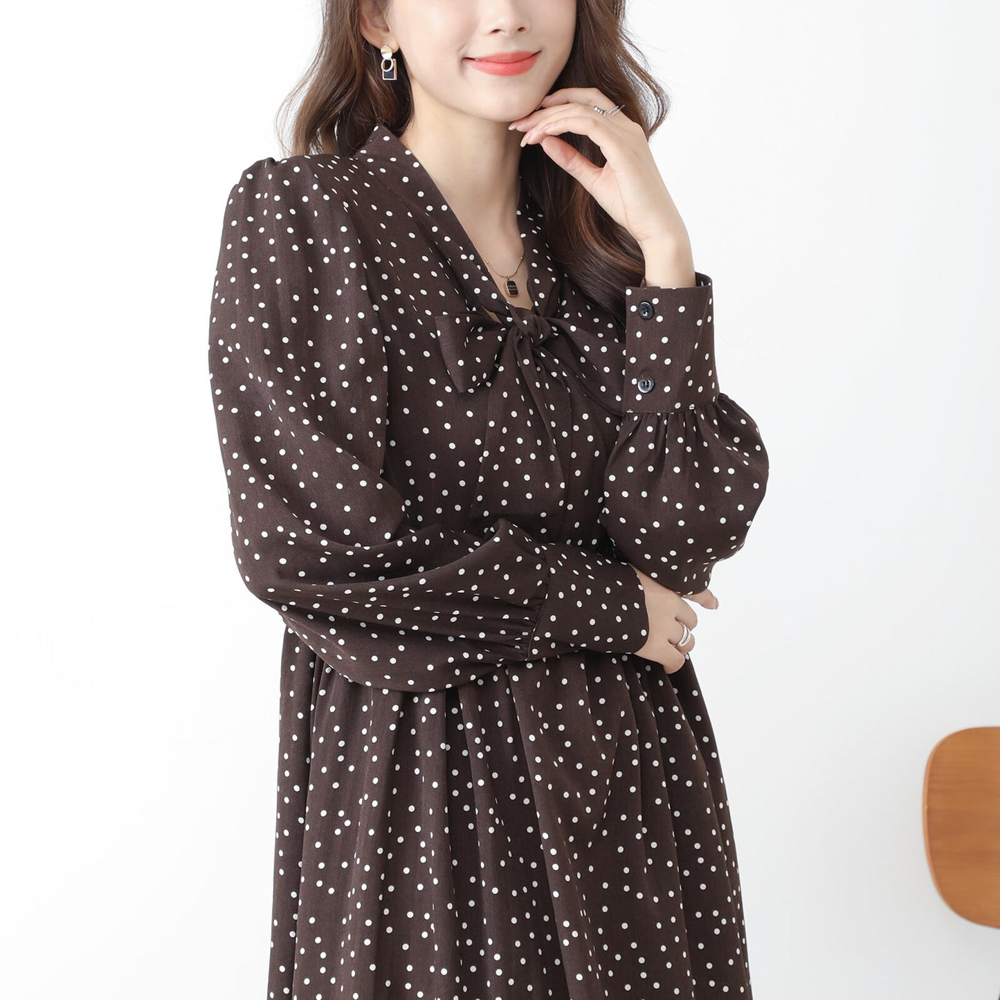 Long Length Dress 連衣裙 圓點圖案