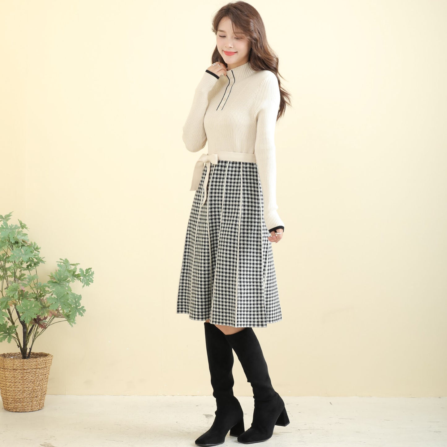 Knit one-piece dress 針織連身連身裙