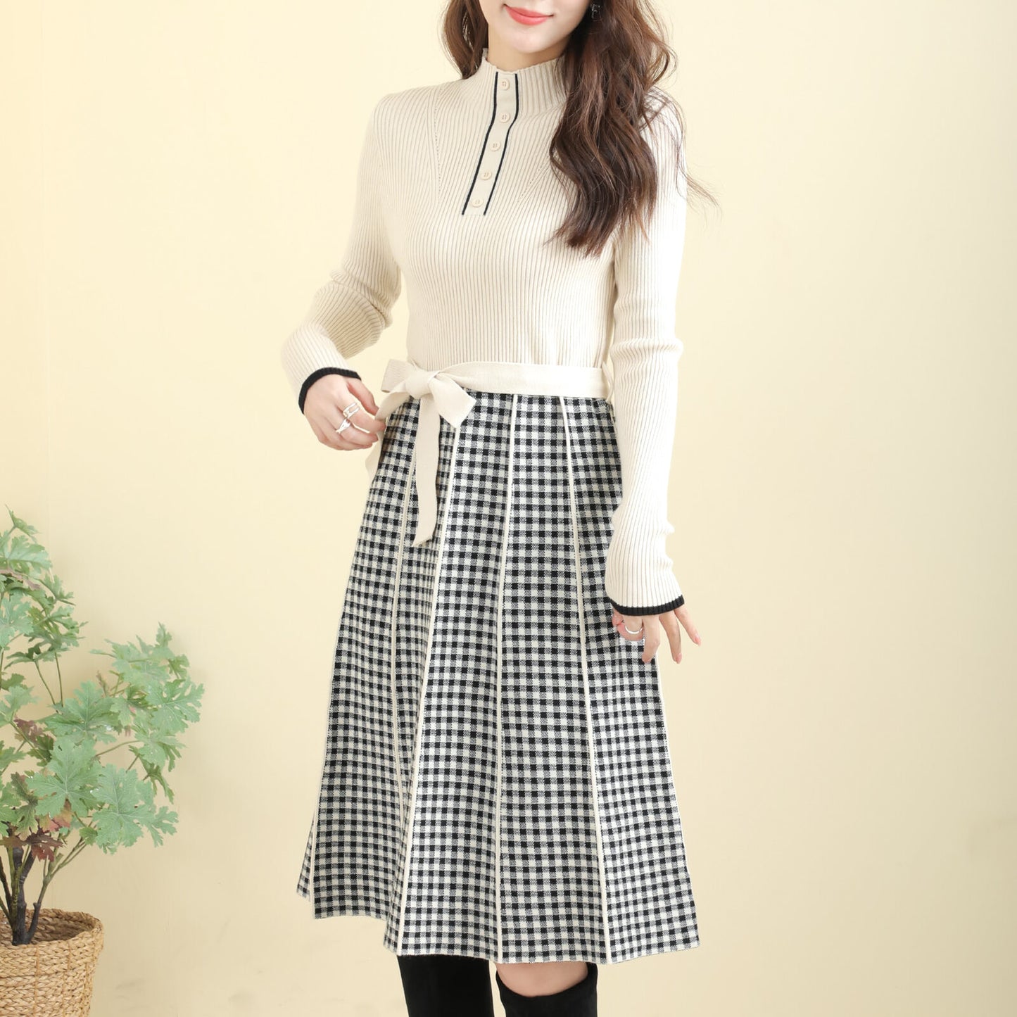 Knit one-piece dress 針織連身連身裙