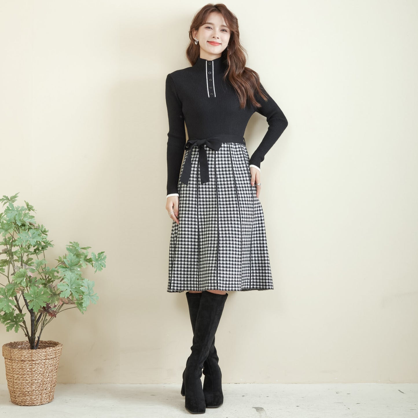 Knit one-piece dress 針織連身連身裙