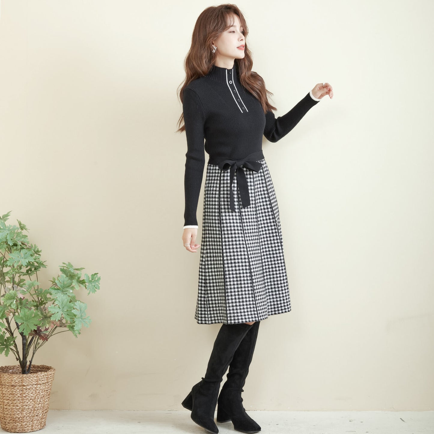 Knit one-piece dress 針織連身連身裙