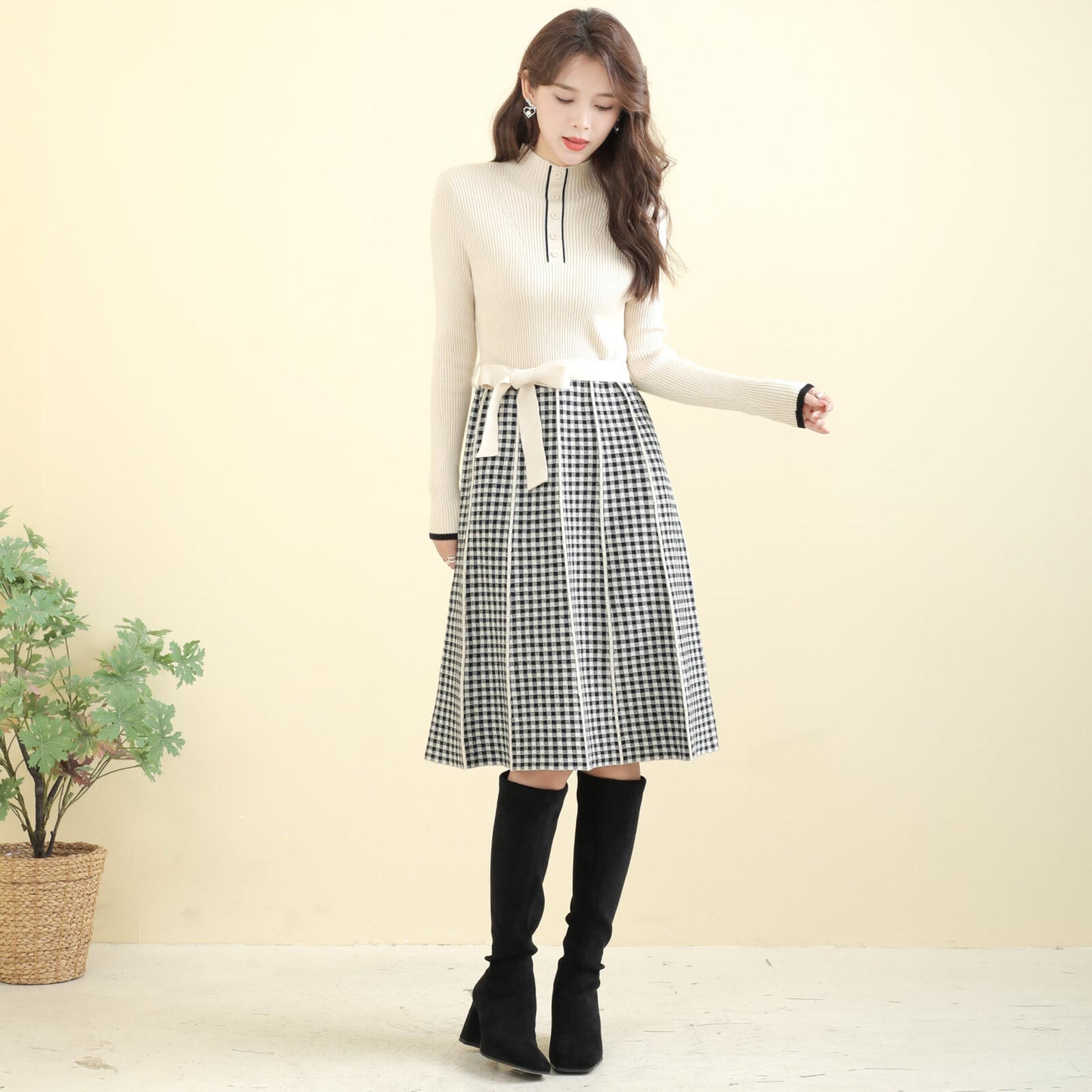 Knit one-piece dress 針織連身連身裙
