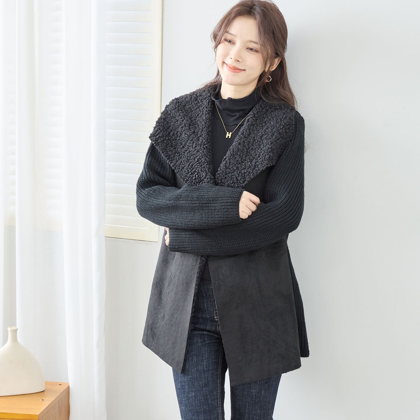 Warm knit jacket