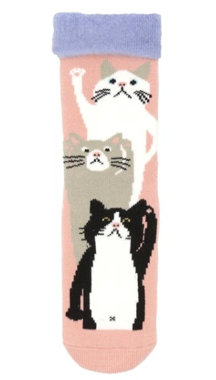 Socks (Wool-Lined) Cat - Pink 襪