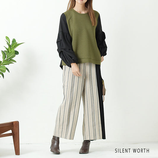 Quilted Button-Up Pullover Shirt/Blouse	絎縫紐扣襯衫/襯衫套頭衫 (CALA # 1108112)