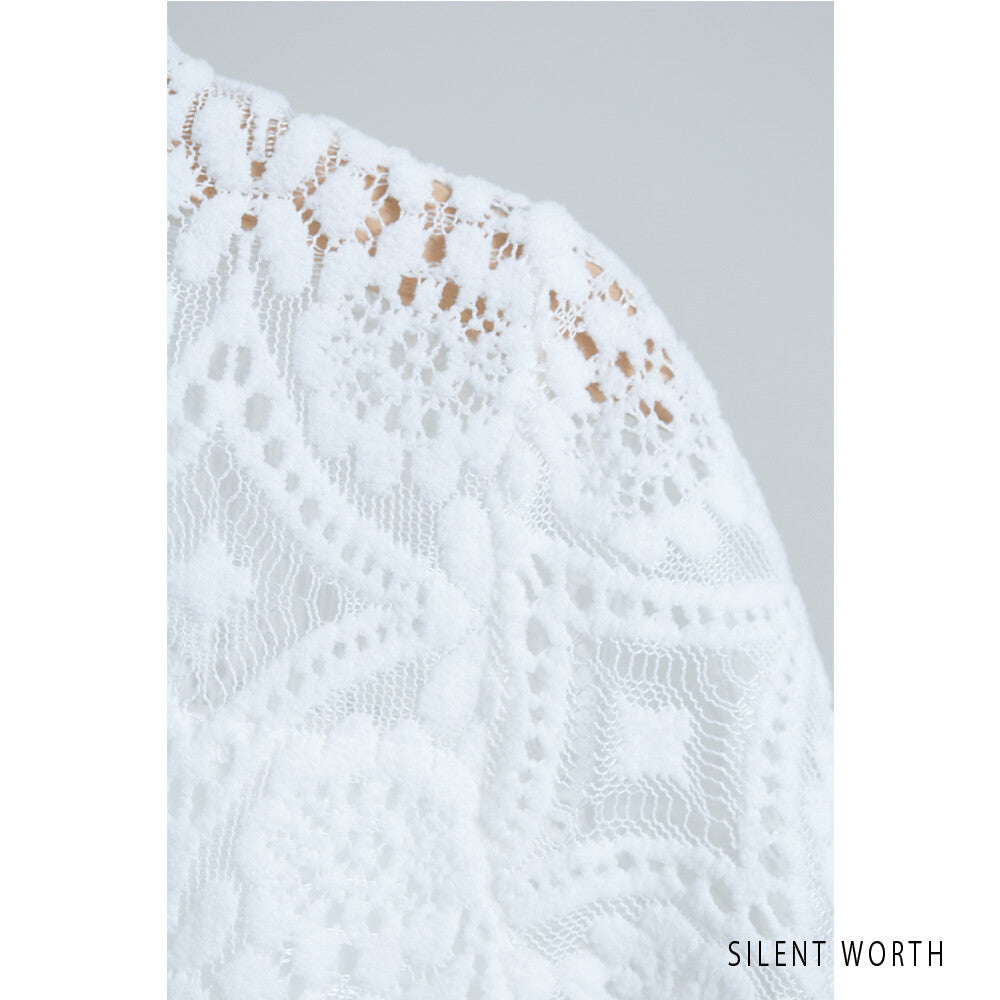 Lace Button-Up Pullover Shirt/Blouse 繫扣襯衫/襯衫套頭蕾絲 (CALA # 1107901)
