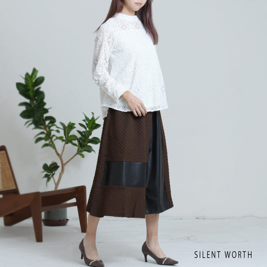 Lace Button-Up Pullover Shirt/Blouse 繫扣襯衫/襯衫套頭蕾絲 (CALA # 1107901)