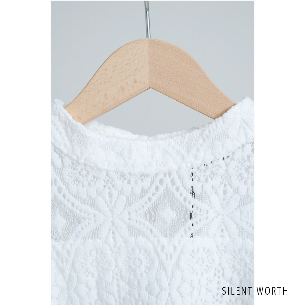 Lace Button-Up Pullover Shirt/Blouse 繫扣襯衫/襯衫套頭蕾絲 (CALA # 1107901)