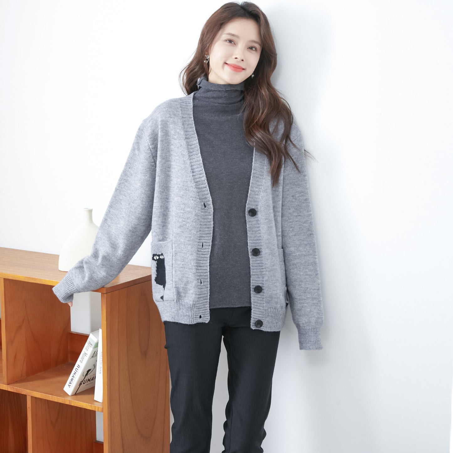 Cardigan with cute cats 可愛貓咪開襟衫