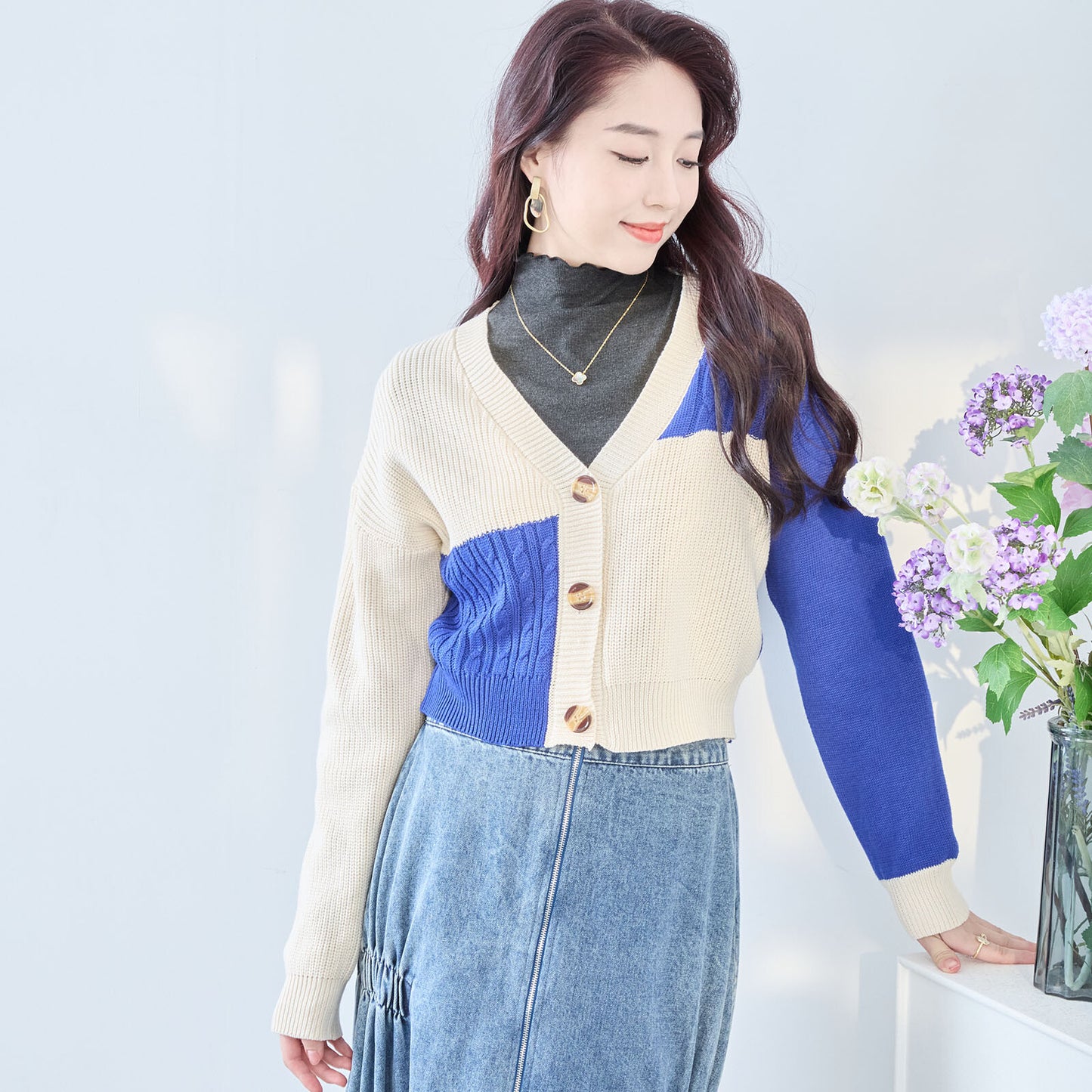 Colour Block Cardigan 開襟衫