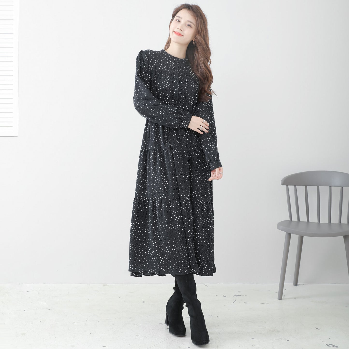 Tiered Polka Dot Dress 分層圓點連身裙