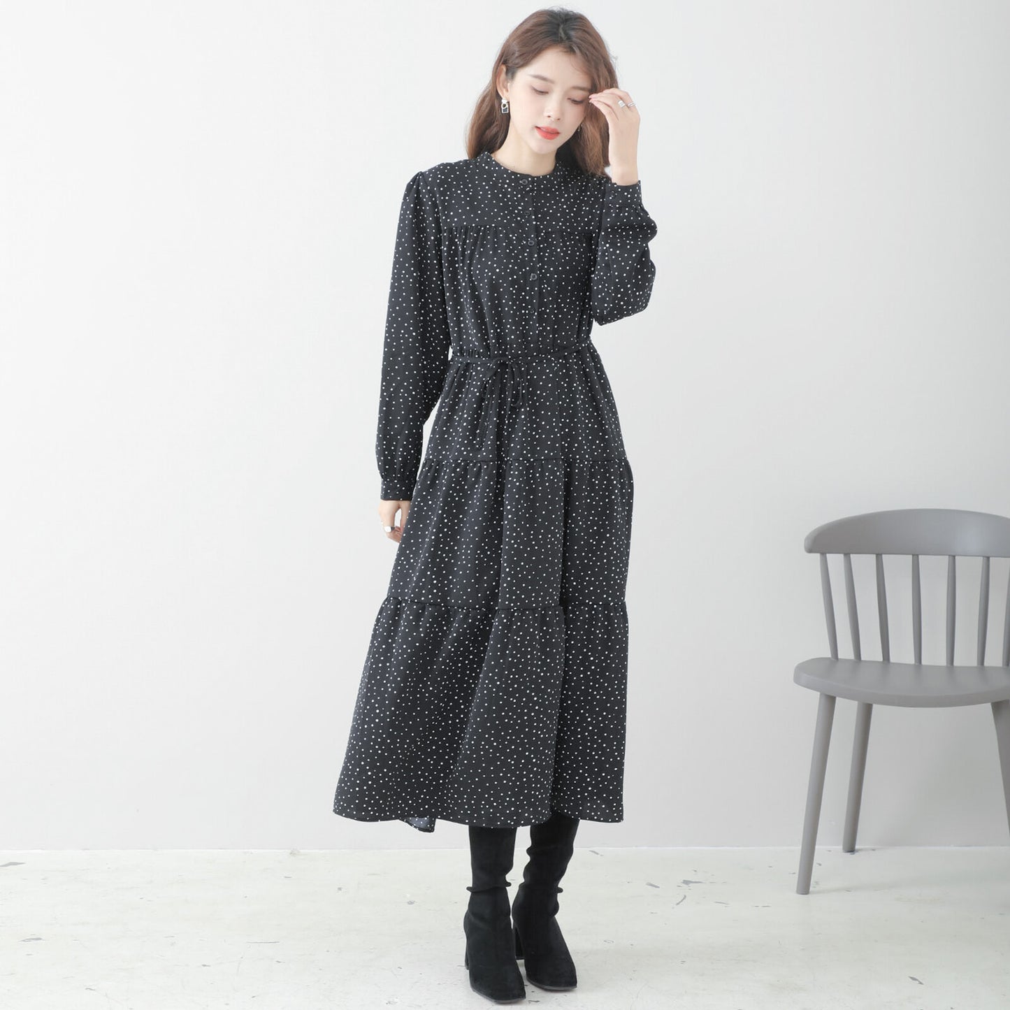 Tiered Polka Dot Dress 分層圓點連身裙