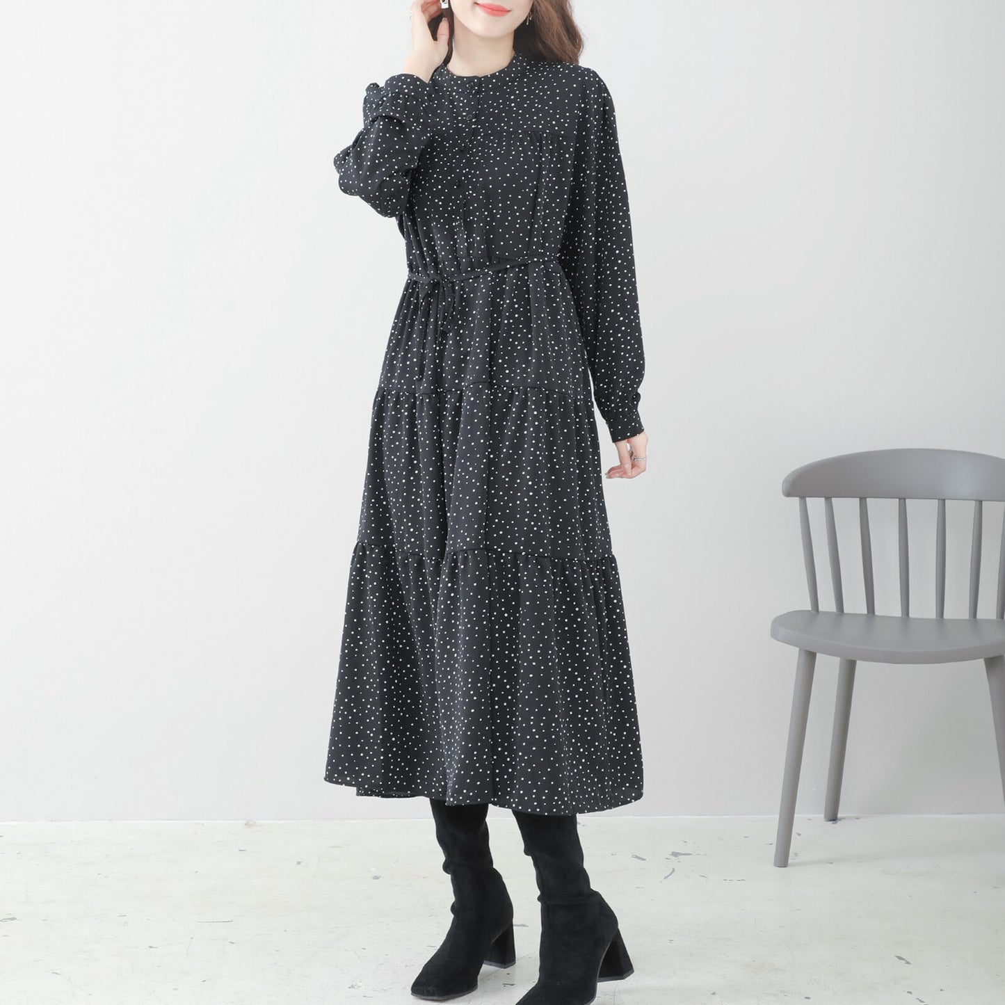 Tiered Polka Dot Dress 分層圓點連身裙