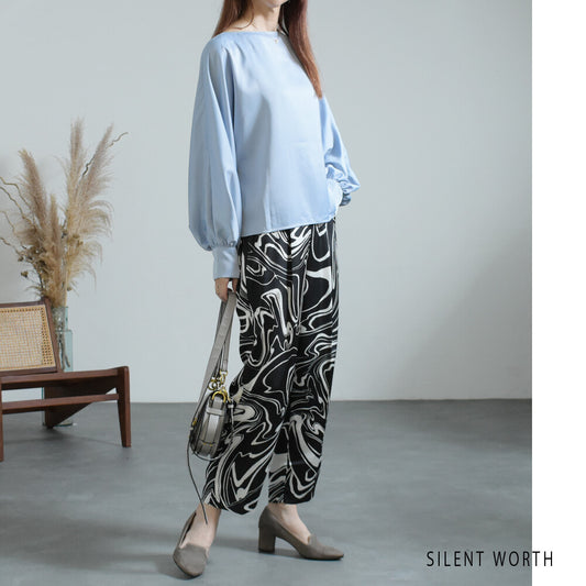 Dolman Sleeve Pullover Shirt/Blouse 紐扣襯衫/襯衫蝙蝠袖套頭緞面 (CALA # 1108907)