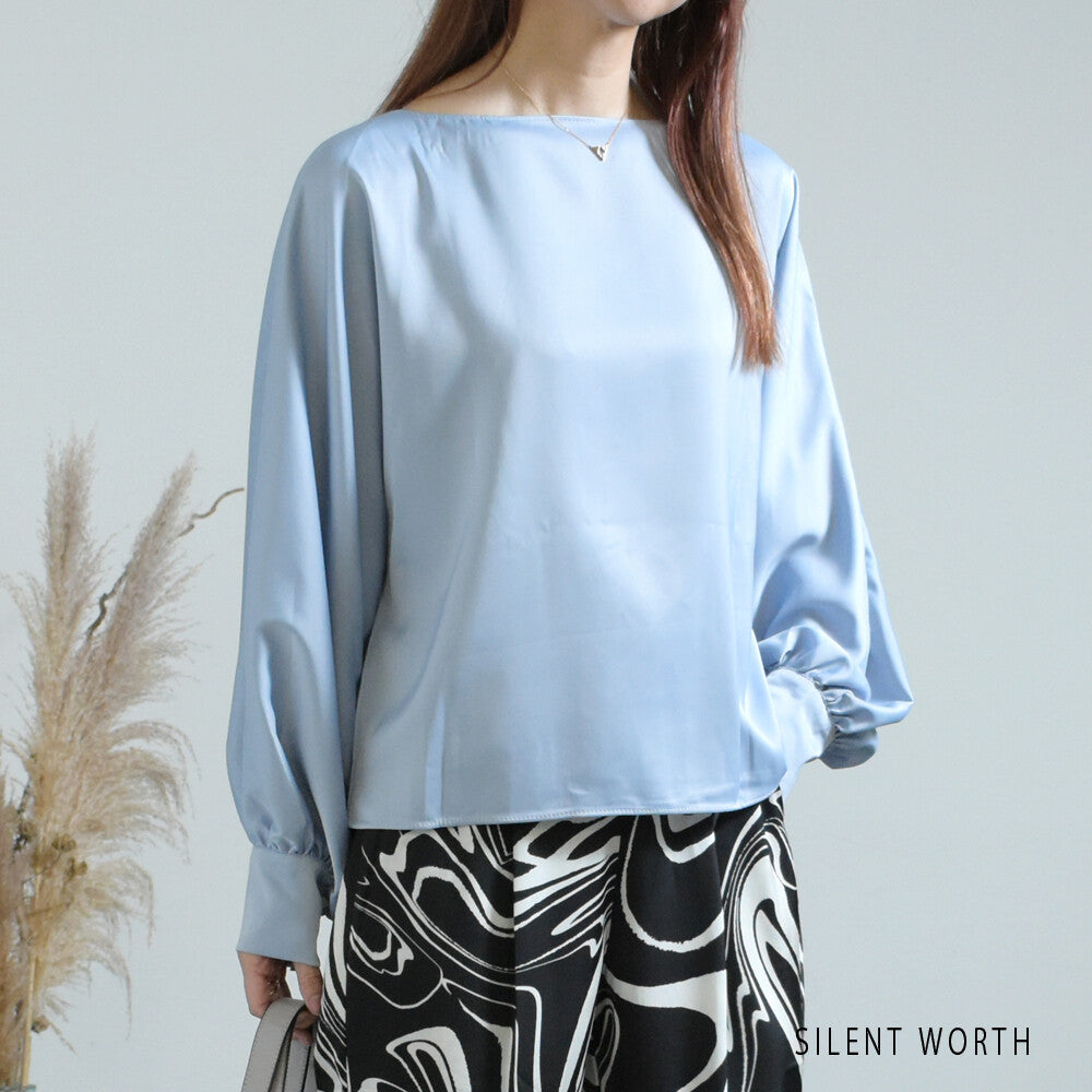 Dolman Sleeve Pullover Shirt/Blouse 紐扣襯衫/襯衫蝙蝠袖套頭緞面 (CALA # 1108907)