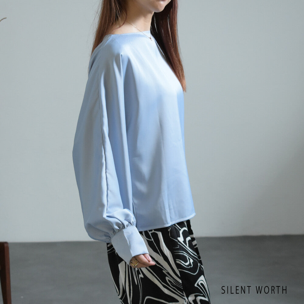 Dolman Sleeve Pullover Shirt/Blouse 紐扣襯衫/襯衫蝙蝠袖套頭緞面 (CALA # 1108907)