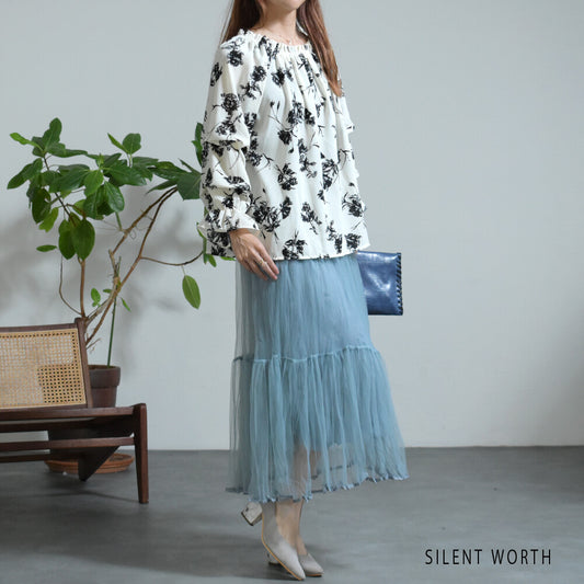 Floral Pattern Shirt/Blouse 花卉圖案繫扣襯衫/襯衫 (CALA # 1109401)