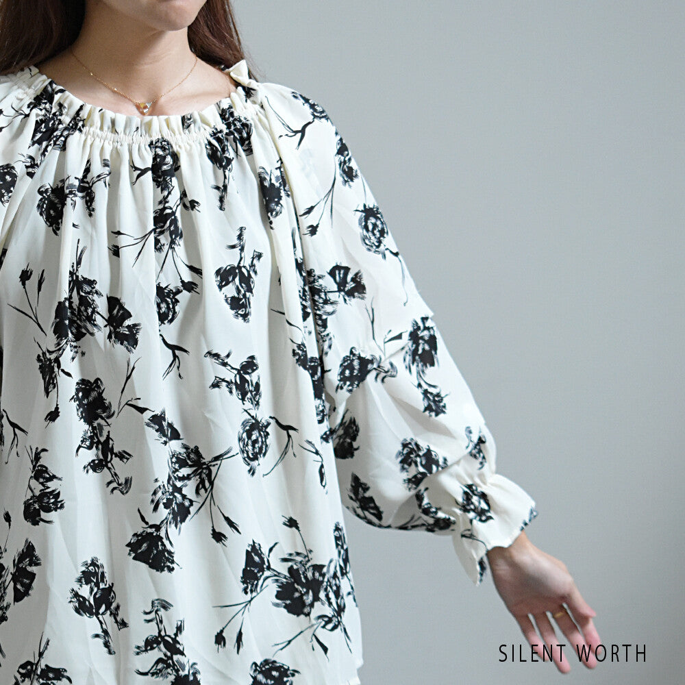 Floral Pattern Shirt/Blouse 花卉圖案繫扣襯衫/襯衫 (CALA # 1109401)