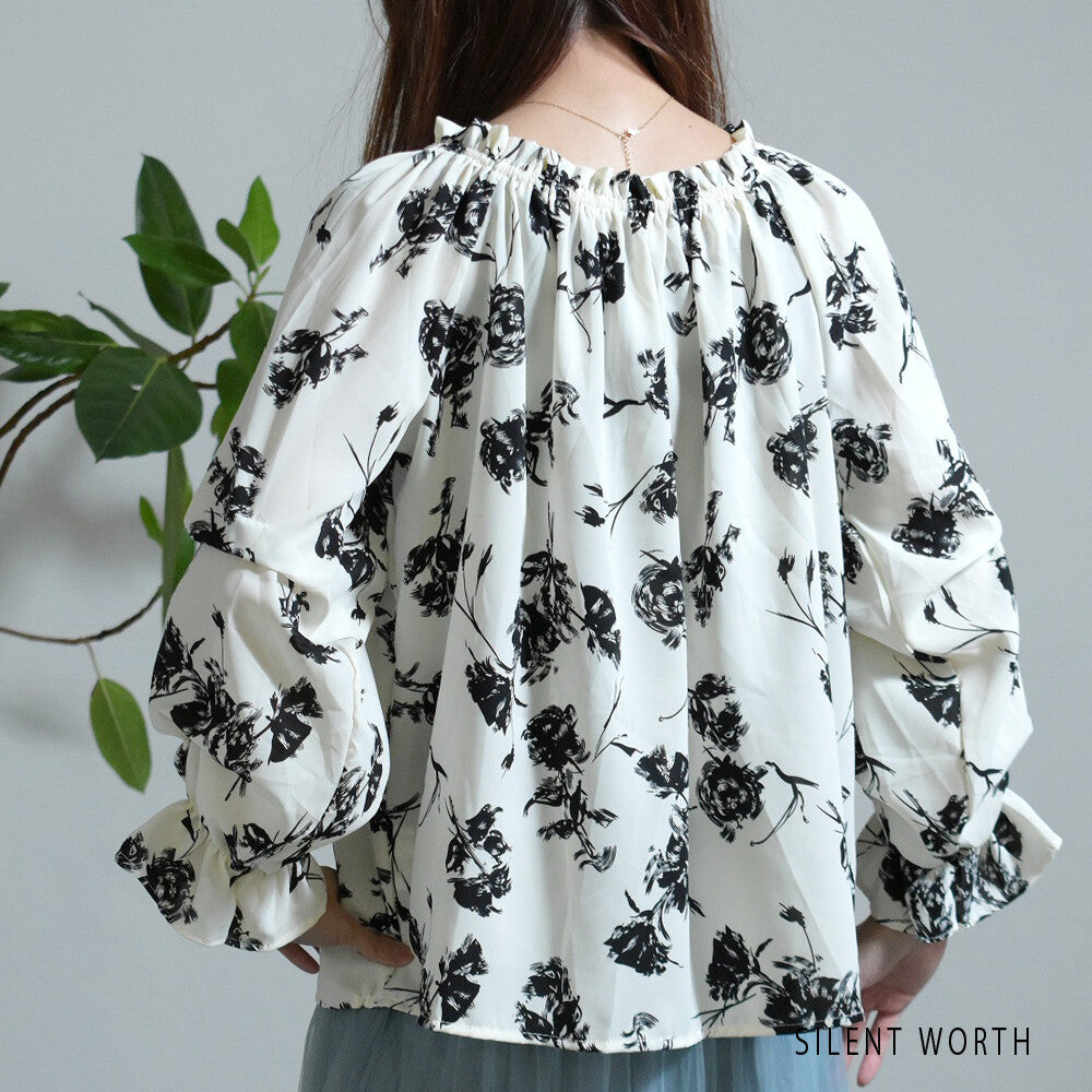Floral Pattern Shirt/Blouse 花卉圖案繫扣襯衫/襯衫 (CALA # 1109401)
