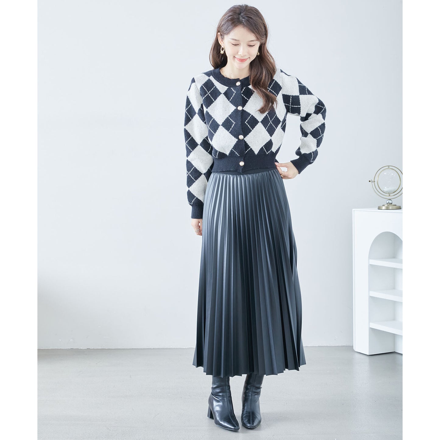 Cardigan Argyle Pattern 開襟衫-菱形圖案
