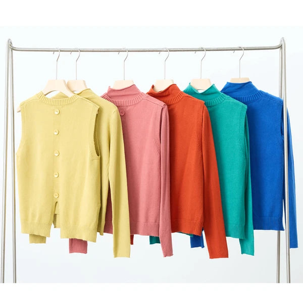 High Neck Sweater and Vest (2-Set) 高領毛衣和背心（2 件套）