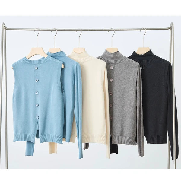 High Neck Sweater and Vest (2-Set) 高領毛衣和背心（2 件套）