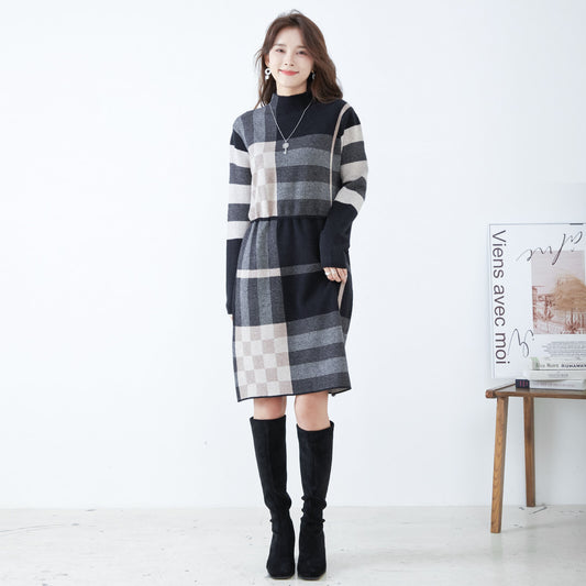 Plaid Knit Dress 格子針織連身裙