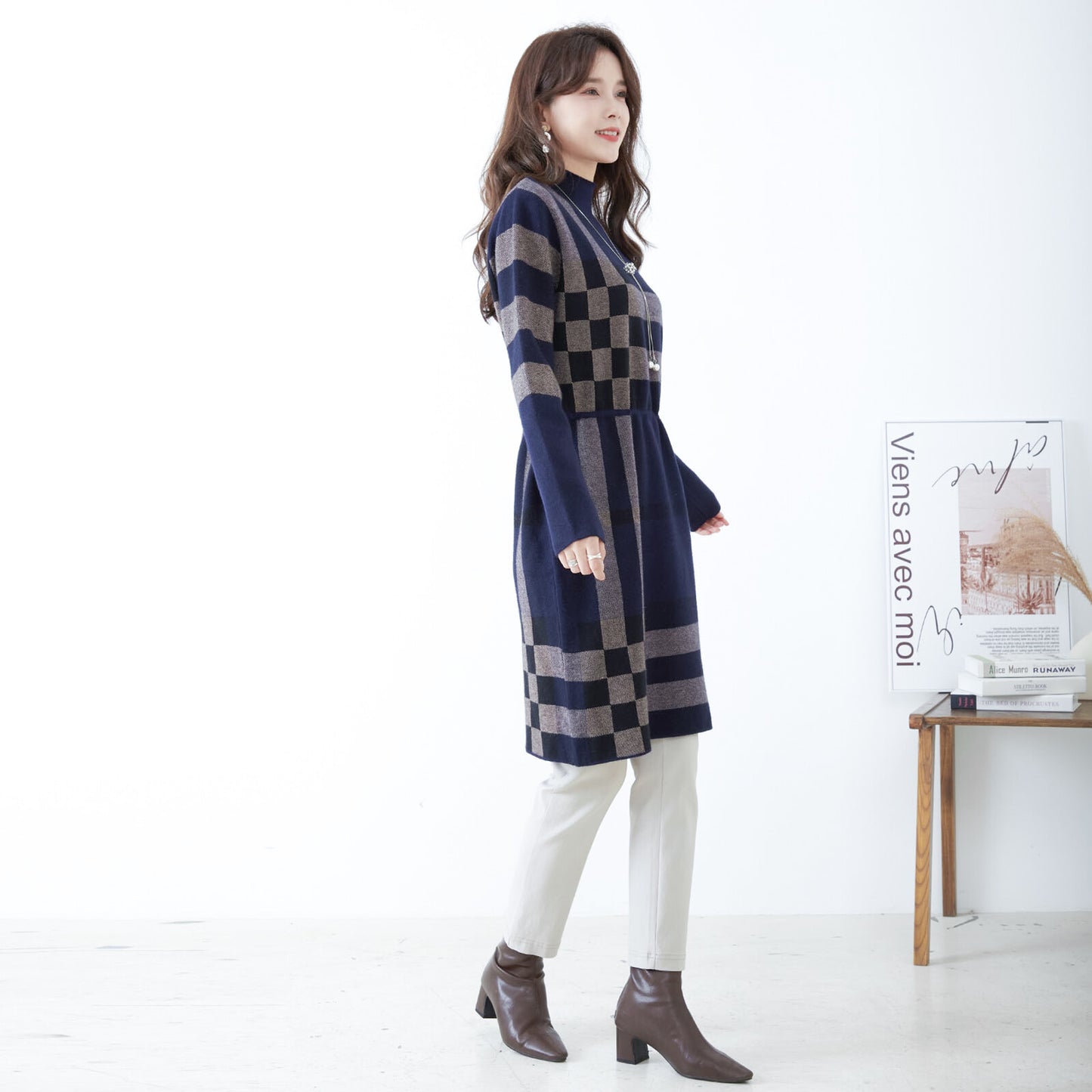 Plaid Knit Dress 格子針織連身裙