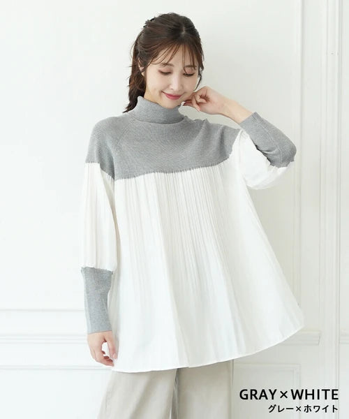 Tunic Pleated High-Neck 褶襉高領束腰外衣