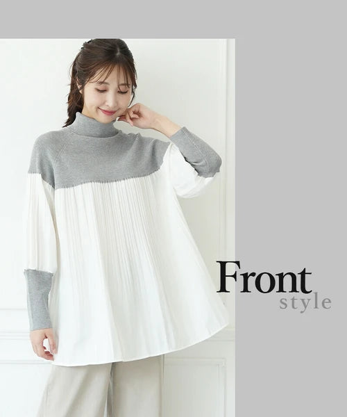 Tunic Pleated High-Neck 褶襉高領束腰外衣