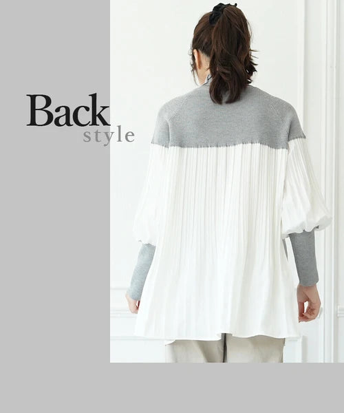 Tunic Pleated High-Neck 褶襉高領束腰外衣
